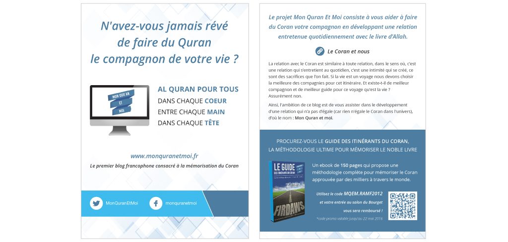 Création flyer Mon Quran et Moi